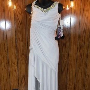 Mori Lee - Flaunt - High Low Dress - Color White - Size 6 - ML93203